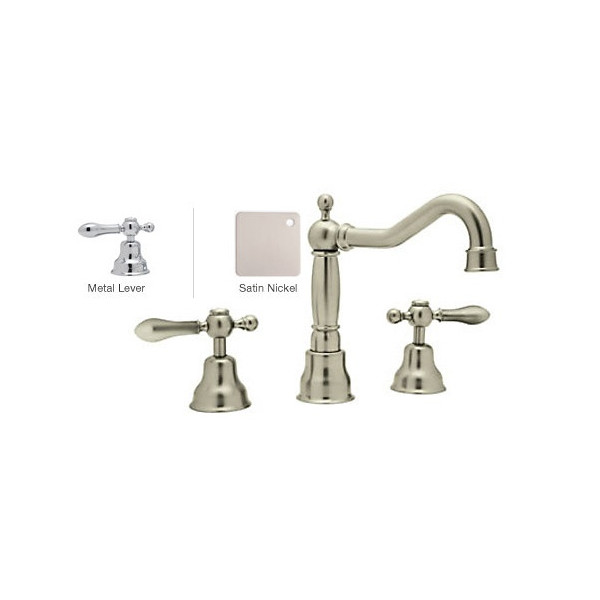 Rohl AC107LM-2 Widespread Traditional Country Faucet With Lever Handles