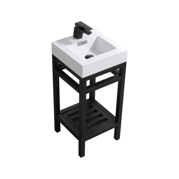 KubeBath AC16-P Cisco 16 Inch Stainless Steel Console With Acrylic Sink