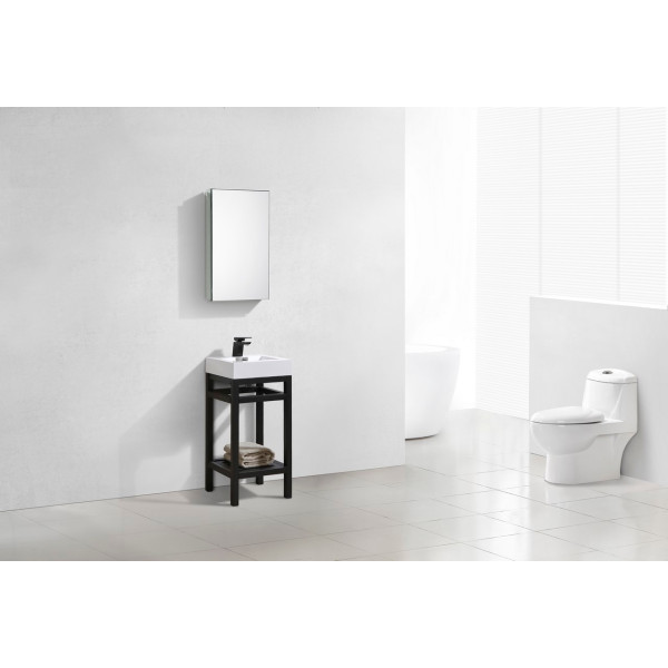 KubeBath AC16-P Cisco 16 Inch Stainless Steel Console With Acrylic Sink