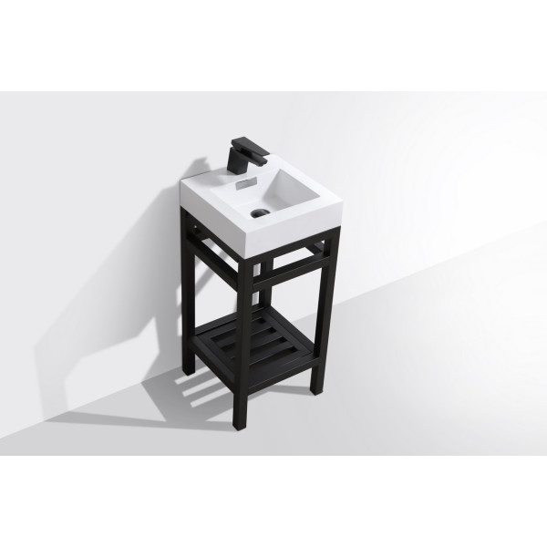 KubeBath AC16-P Cisco 16 Inch Stainless Steel Console With Acrylic Sink