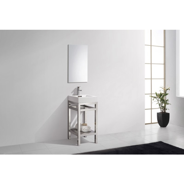 KubeBath AC16-P Cisco 16 Inch Stainless Steel Console With Acrylic Sink
