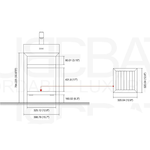 KubeBath AC16-P Cisco 16 Inch Stainless Steel Console With Acrylic Sink