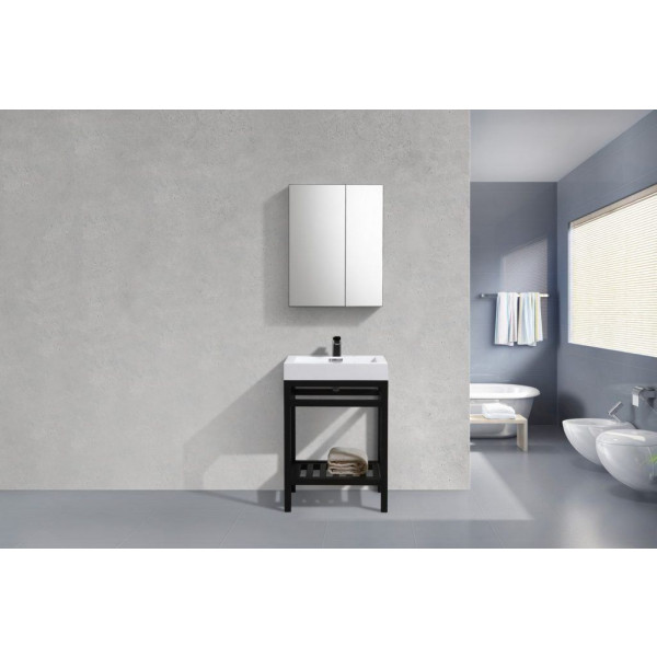 KubeBath AC24-P Cisco Stainless Steel Console With Rectangular Acrylic Sink