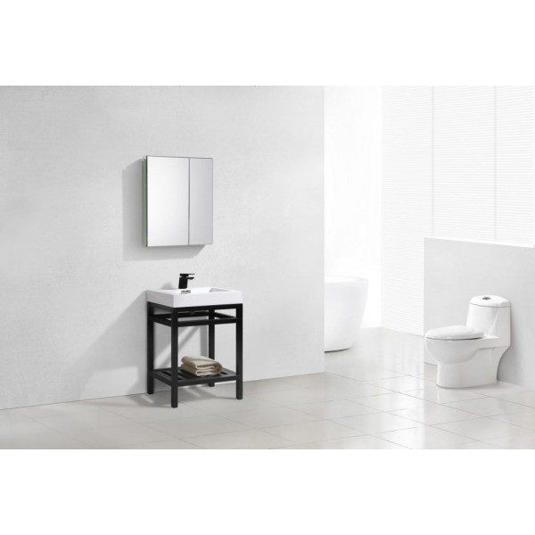 KubeBath AC24-P Cisco Stainless Steel Console With Rectangular Acrylic Sink
