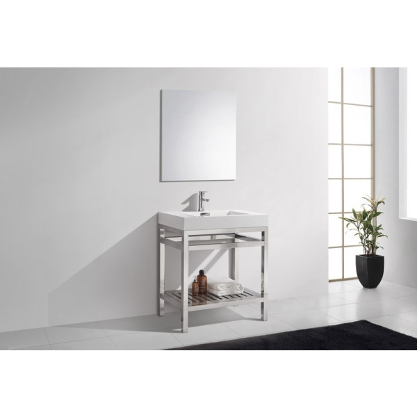 KubeBath AC30-P Cisco Stainless Steel Console With Acrylic Sink and Overflow