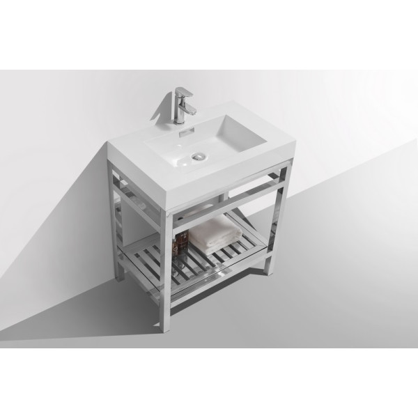 KubeBath AC30-P Cisco Stainless Steel Console With Acrylic Sink and Overflow
