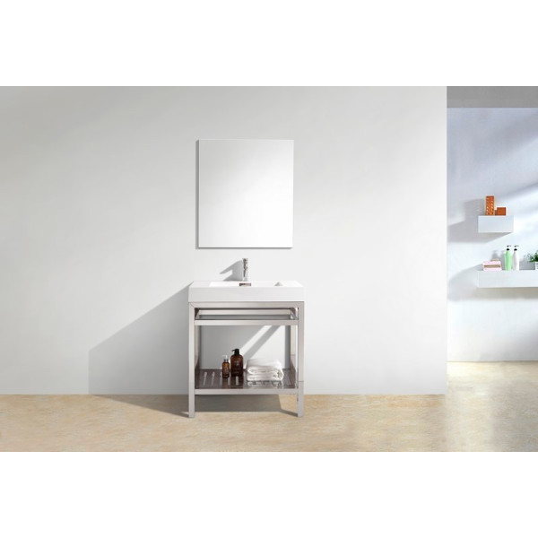 KubeBath AC30-P Cisco Stainless Steel Console With Acrylic Sink and Overflow