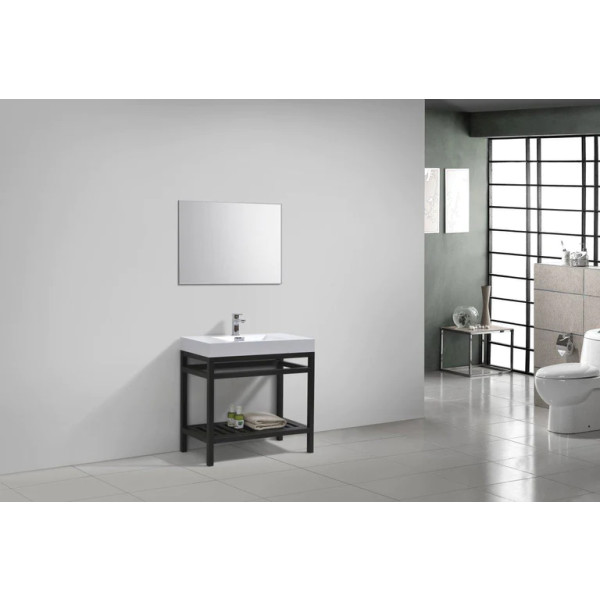 KubeBath AC36 Cisco 36" Stainless Steel Console with Acrylic Sink.