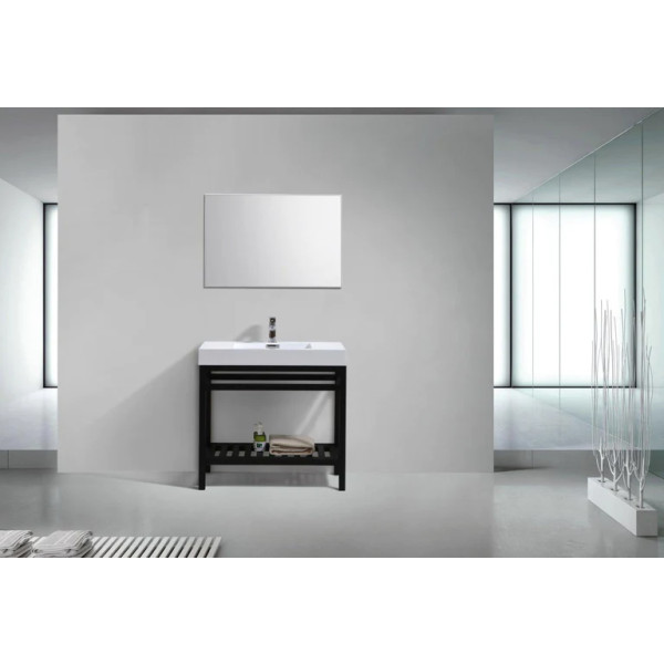 KubeBath AC36 Cisco 36" Stainless Steel Console with Acrylic Sink.