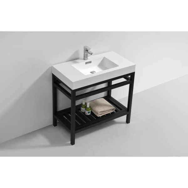 KubeBath AC36 Cisco 36" Stainless Steel Console with Acrylic Sink.