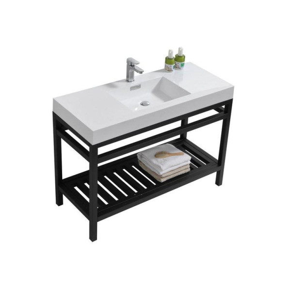 KubeBath AC48 Cisco 48" Stainless Steel Console with Acrylic Sink