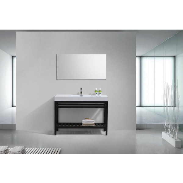 KubeBath AC48 Cisco 48" Stainless Steel Console with Acrylic Sink