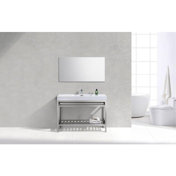 KubeBath AC48 Cisco 48" Stainless Steel Console with Acrylic Sink