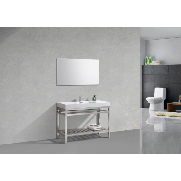 KubeBath AC48 Cisco 48" Stainless Steel Console with Acrylic Sink