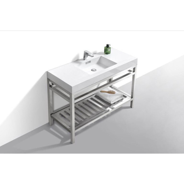 KubeBath AC48 Cisco 48" Stainless Steel Console with Acrylic Sink