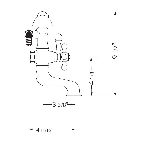 Rohl AC7X 2-Hole Exposed Tub Filler with Single Function Handshower 