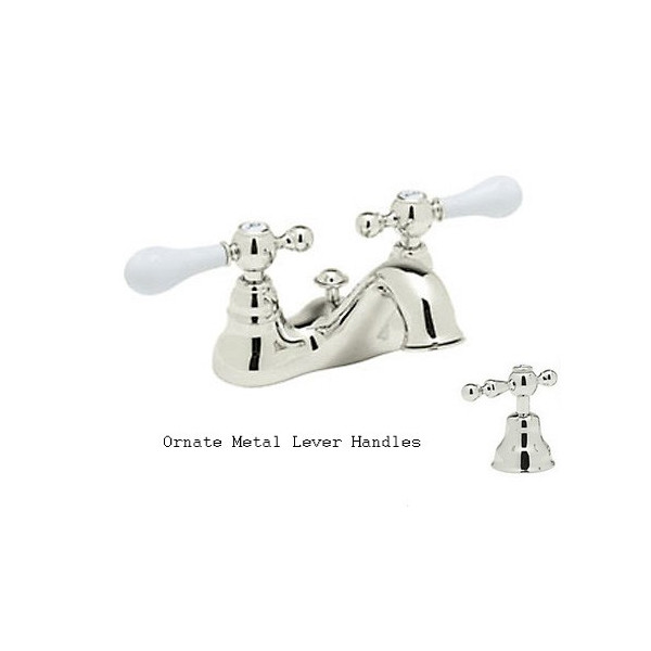 Rohl AC95L-2 4" Centerset Bathroom Faucet with with Metal Lever Handles