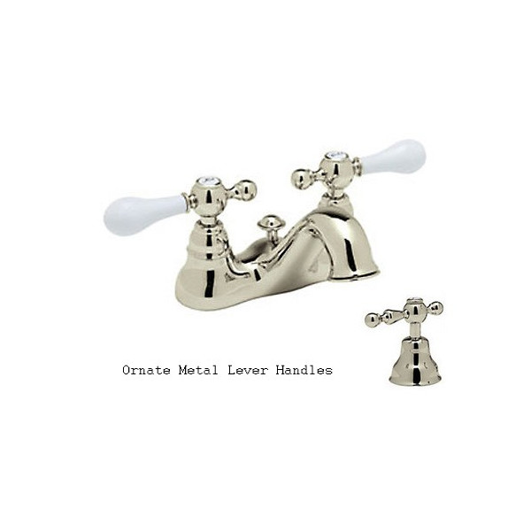 Rohl AC95L-2 4" Centerset Bathroom Faucet with with Metal Lever Handles