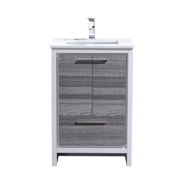 KubeBath AD624 Dolce 24 Inch Bath Vanity With White Quartz Counter-Top