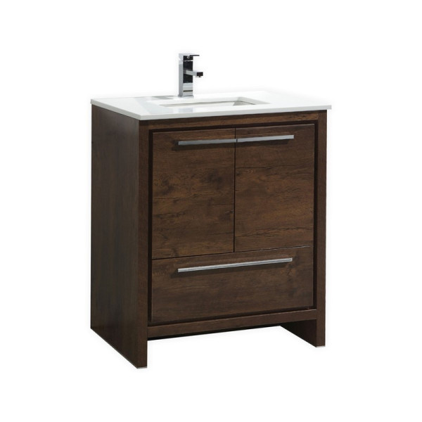 KubeBath AD630 Dolce 30 Inch Bath Vanity with White Quartz Counter-Top