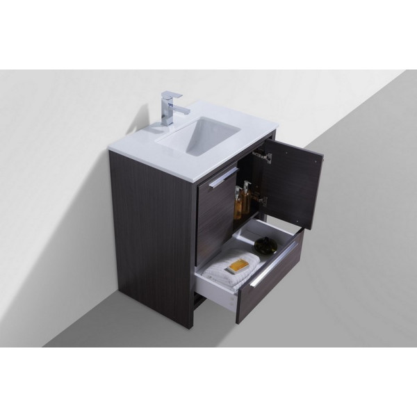 KubeBath AD630 Dolce 30 Inch Bath Vanity with White Quartz Counter-Top