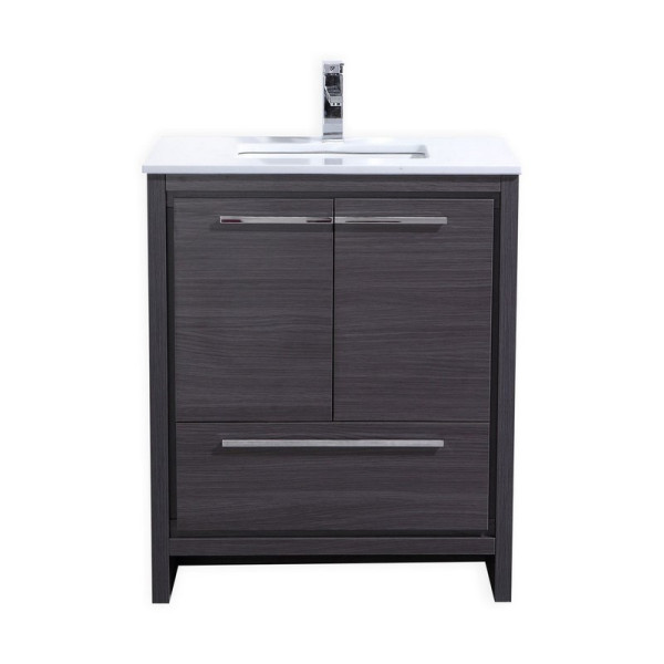 KubeBath AD630 Dolce 30 Inch Bath Vanity with White Quartz Counter-Top