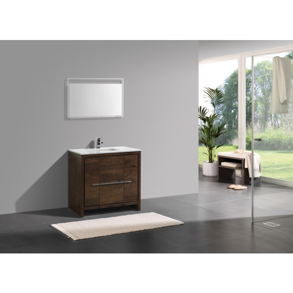 KubeBath AD636 Dolce 36 Inch Bathroom Vanity With White Counter-Top