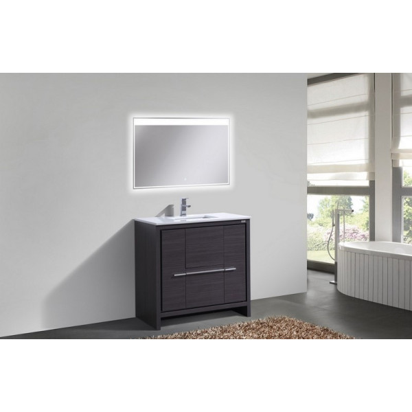 KubeBath AD636 Dolce 36 Inch Bathroom Vanity With White Counter-Top