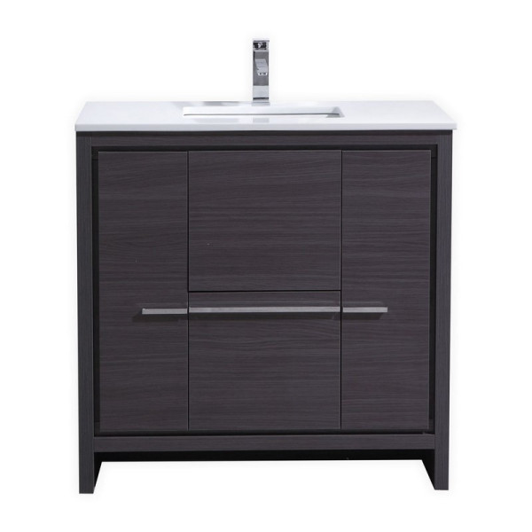 KubeBath AD636 Dolce 36 Inch Bathroom Vanity With White Counter-Top