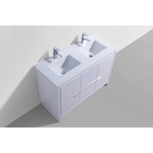 KubeBath AD648D Dolce 48 Inch Double Sink Modern Bathroom Vanity