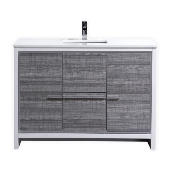 KubeBath AD648S Dolce 48 Inch Bath Vanity With White Quartz Counter-Top
