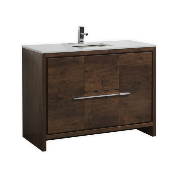 KubeBath AD648S Dolce 48 Inch Bath Vanity With White Quartz Counter-Top