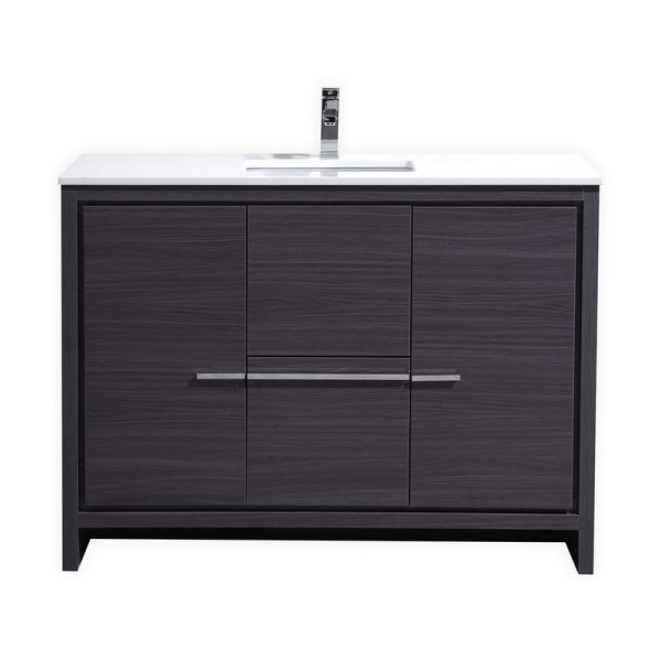 KubeBath AD648S Dolce 48 Inch Bath Vanity With White Quartz Counter-Top