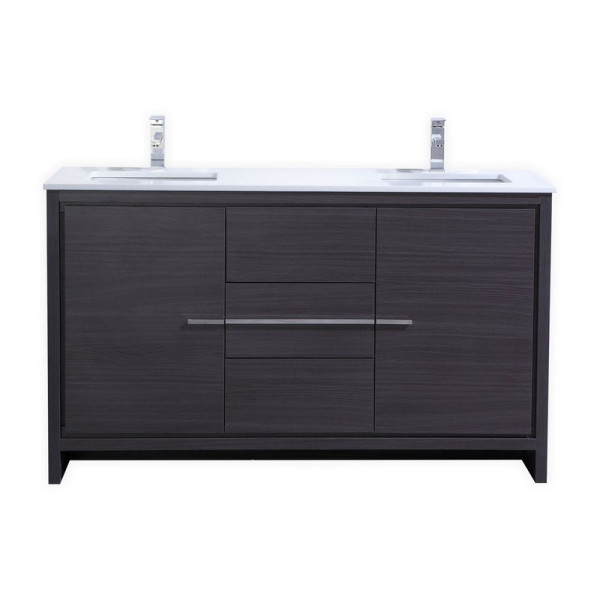 KubeBath AD660D Dolce 60 Inch Double Sink Bathroom Vanity