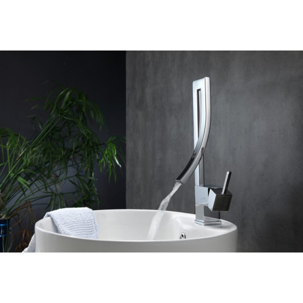 KubeBath AFB001 Aqua Elegance Single Lever Wide Spread Faucet - Chrome