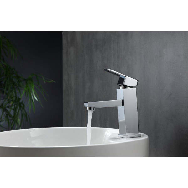 KubeBath AFB041 Aqua Piazza Single Lever Bathroom Vanity Faucet - Chrome