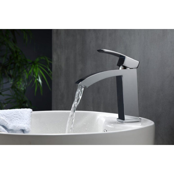 KubeBath AFB053 Aqua Balzo Wide Spread Bathroom Vanity Faucet - Chrome