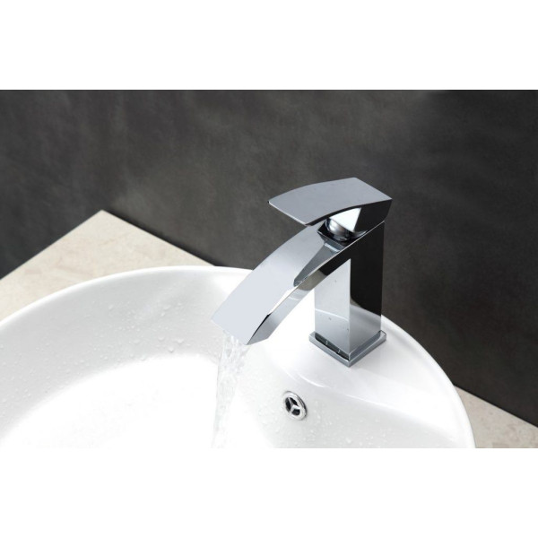 KubeBath AFB053 Aqua Balzo Wide Spread Bathroom Vanity Faucet - Chrome