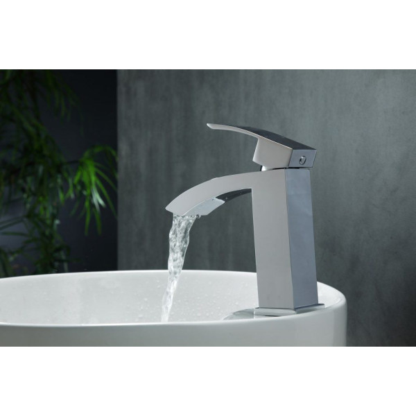 KubeBath AFB053 Aqua Balzo Wide Spread Bathroom Vanity Faucet - Chrome