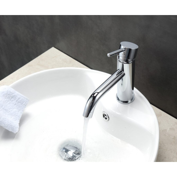 KubeBath AFB090 Aqua Rondo Single Hole Mount Bathroom Vanity Faucet Chrome