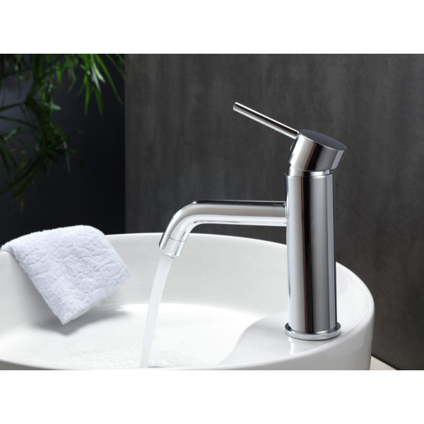 KubeBath AFB090 Aqua Rondo Single Hole Mount Bathroom Vanity Faucet Chrome