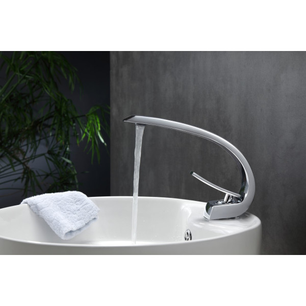 KubeBath AFB1638CH Aqua Arcco Modern Bathroom Vanity Faucet - Chrome