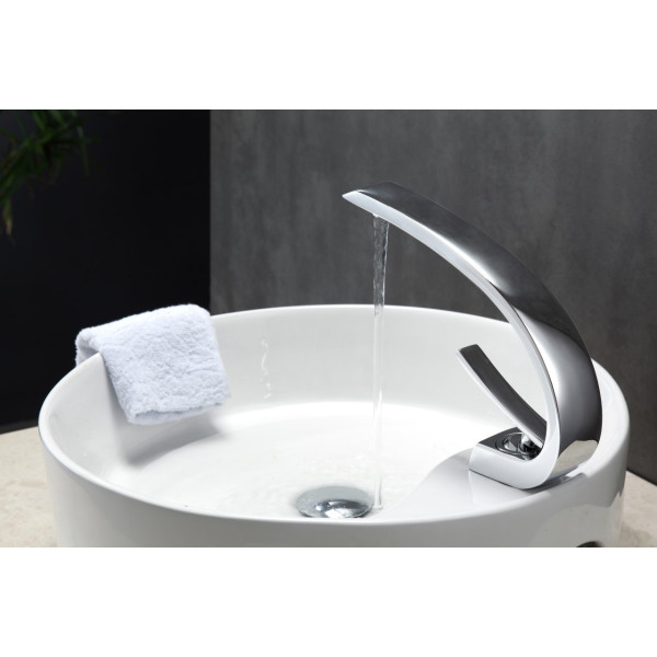 KubeBath AFB1638CH Aqua Arcco Modern Bathroom Vanity Faucet - Chrome