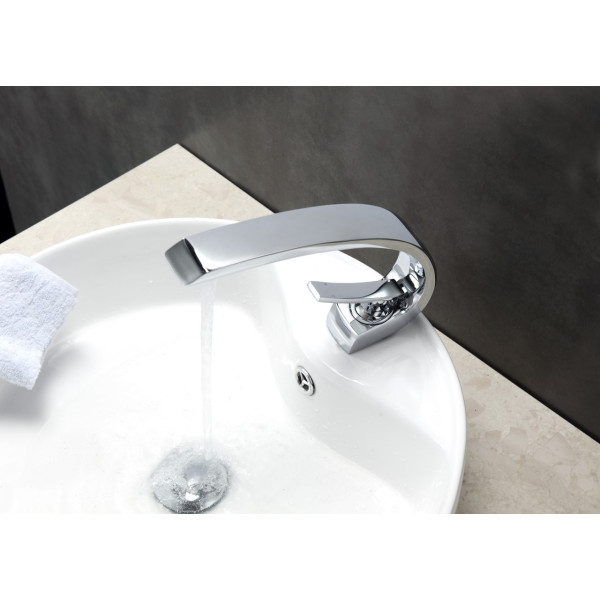 KubeBath AFB1638CH Aqua Arcco Modern Bathroom Vanity Faucet - Chrome