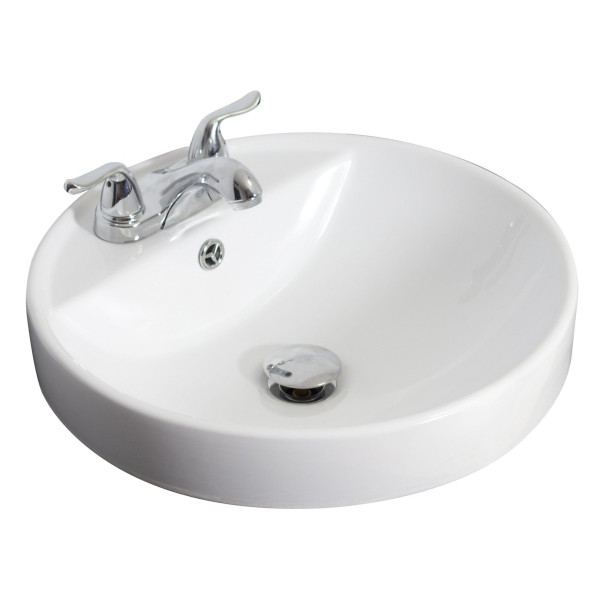 American Imagination AI-1122 Drop In Round Vessel For 4-in. o.c. Faucet in Brushed Gold