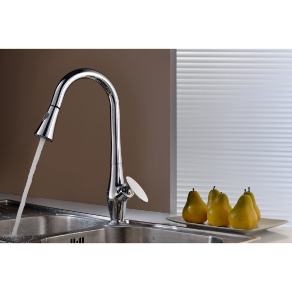 American Imaginations AI-16745 Single Hole Brass Kitchen Faucet In Chrome