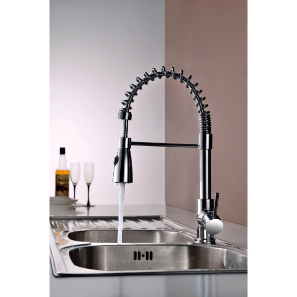 American Imaginations AI-16746 Single Hole Brass Kitchen Faucet In Chrome