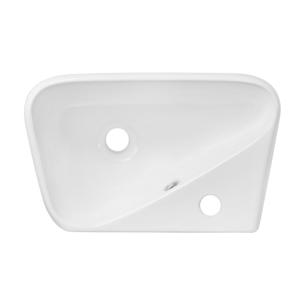 American Imagination AI-1758 Above Counter Rectangle Vessel In White For Single Hole Faucet