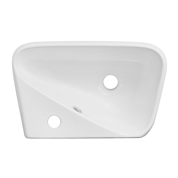 American Imagination AI-1761 Wall Mount Rectangle Vessel In White For Single Hole Faucet