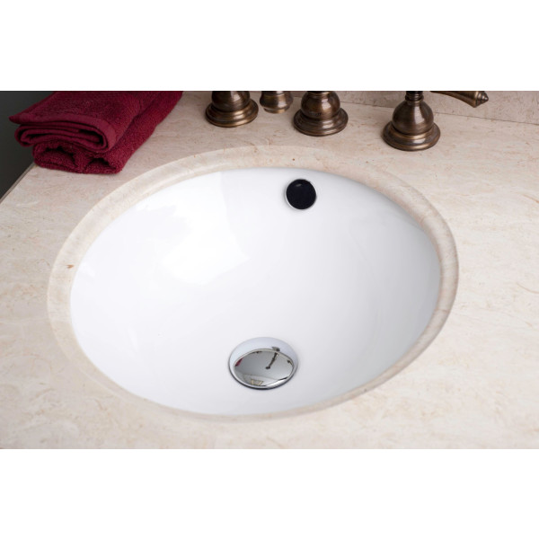 American Imagination AI-18092 15 Inch Round Undermount Sink In White Color